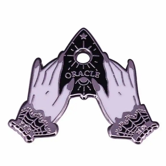 ♡ 3/$18 METAL ENAMEL LAPEL PIN Fortune-teller Gothic Witchy Ouija Gypsy Black - Picture 5 of 8
